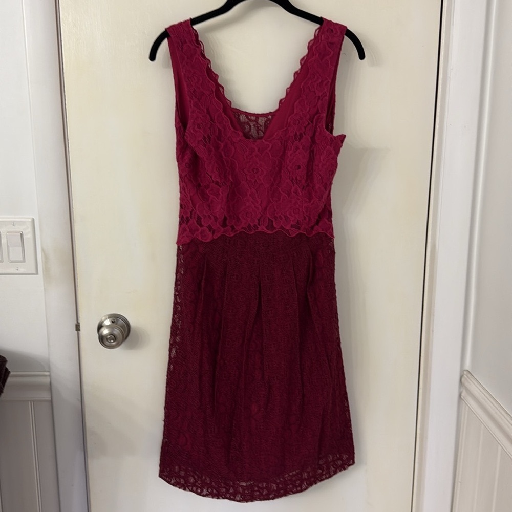 Women's Lace dress in Burgundy by Unknown Brand